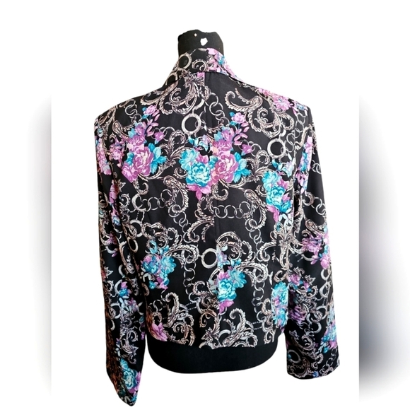 BISOU BISOU Blazer Women's Size XL Floral Blazer Jacket - Picture 2 of 4